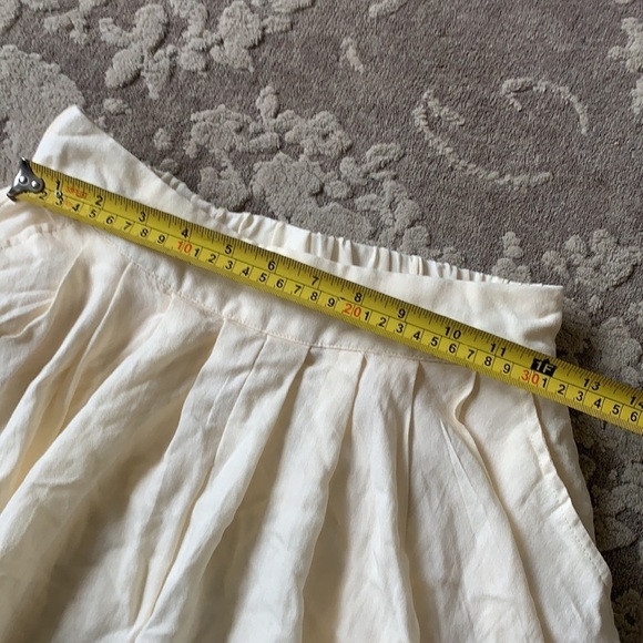 Mable pleated vintage Victorian style pockets small beige midi‎ classic hi waist - Picture 9 of 12